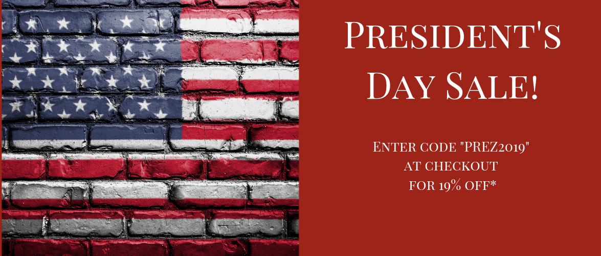 Happy Presidents Day 2019. Enjoy 19% off* today only! - eepurl.com/ghMpCL