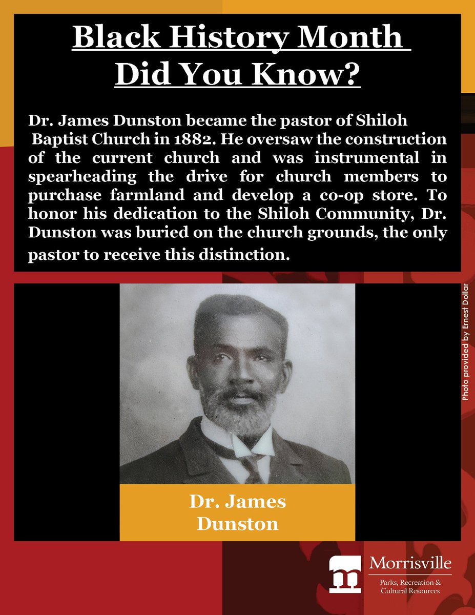 #Didyouknow 
#BlackHistoryMonth 
#ShilohCommunity 
#MorrisvilleNC
#PlayMorrNC