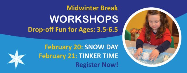 KiDiMuMuseum's tweet image. Still looking for #midwinterbreak fun? A couple spots are available in our workshops: "Snow Day" on Wednesday &amp;amp; "Tinker Time" on Thursday. Register at: bit.ly/2XaYZbh