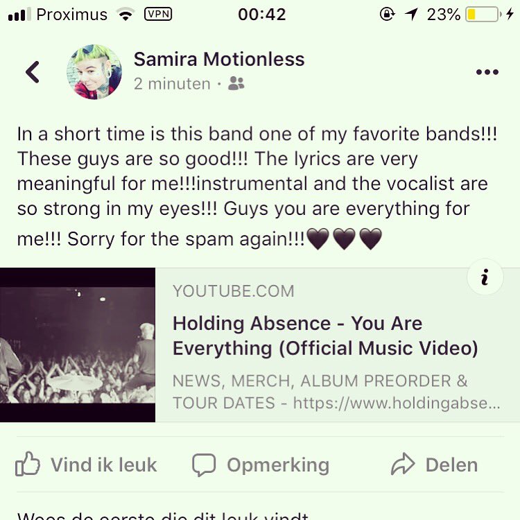 Jacobs6Samira's tweet photo. @HoldingAbsence In a short time is this band one of my favorite bands!!! These guys are so good!!! The lyrics are very meaningful for me!!!instrumental and the vocalist are so strong in my eyes!!! Guys you are everything for me!!! Sorry for the spam again!!!🖤🖤🖤#HoldingAbsence https://t.co/MtM22Y0iT6