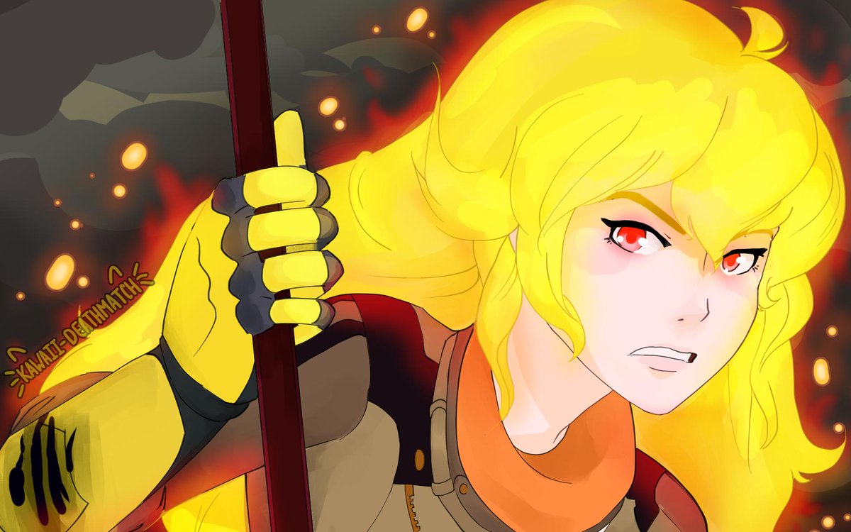 a screencap redraw of yang xiao long and her long missed semblance from v6 ...
