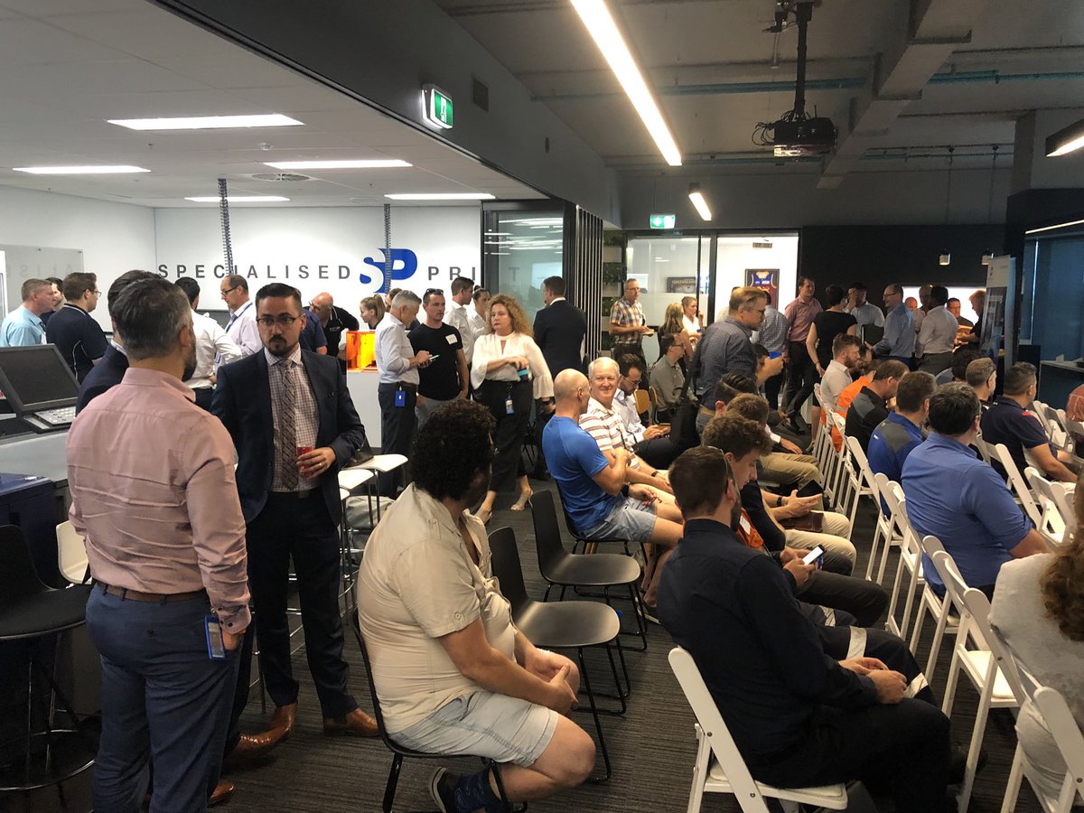Standing room only at our #additivemanufacturing #3Dprinting event in Brisbane launching the new <a href="/3dsystems/">3D Systems</a> Figure 4 Standalone. #digitalmanufacturing