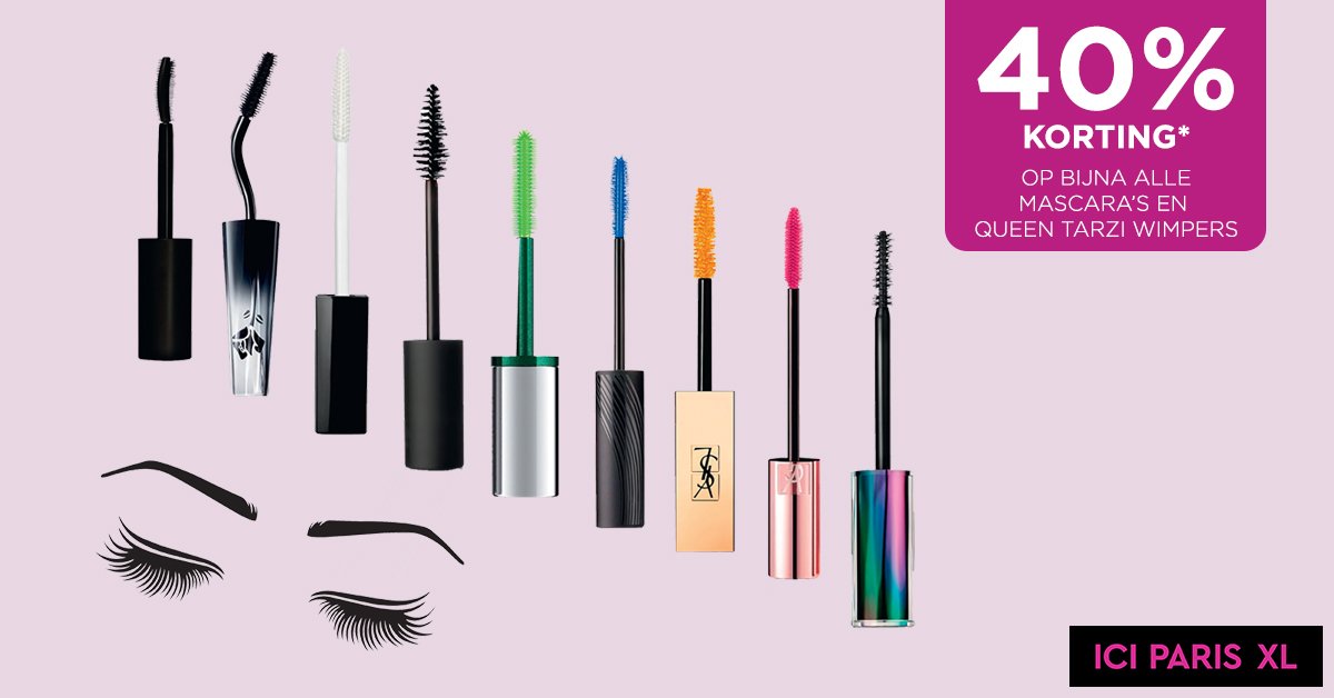 Vervolg slecht Inschrijven تويتر \ ICI PARIS XL على تويتر: "Bij ICI PARIS XL vieren wij National lash  Day! 😍 Daarom shop je nu bijna álle mascara's en Queen Tarzi Wimpers met  40% korting! 👉https://t.co/lLh7x8mz1R #