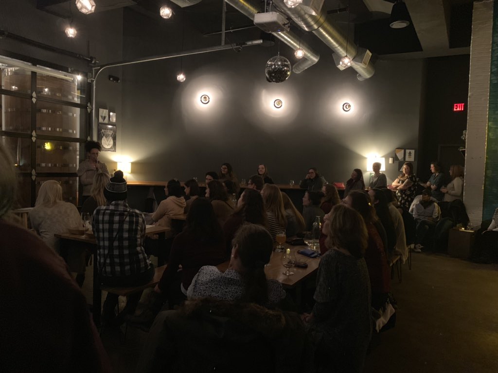 TookyMonster's tweet photo. Just came home from hosting a dope ass show at @LamplighterBrew  featuring Kindra Lansburg and headliner Bethany Van Delft (find them both on IG) in association with @pinkbootsbeer and @bostoncomchicks x @WICF.
This was good. REAL good.
Thank you for a fantastic night! 🍻 https://t.co/ZdjmnymXqo