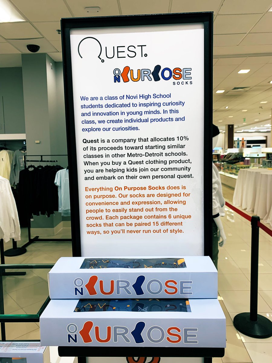 When you walk into the largest clothing retailer in the land <a href="/Macys/">Macy's</a> and see <a href="/NCSD/">Novi Community School District</a> <a href="/NoviHighSchool/">Novi High School</a> students representing their passions = PRICELESS 😀 <a href="/QuestBrand/">Marlaina Hollenquest</a> <a href="/OnPurposeSocks/">On Purpose Socks KIDS</a> #novipride