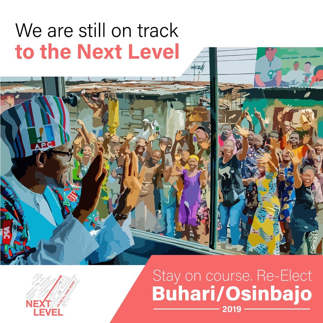 A vote for President Muhammadu Buhari is a vote for MORE.

More Infrastructure
More Fiscal Discipline 
More of keeping the opportunistic few from Nigeria's commonwealth
More Investment in people
More of deliberately moving Nigeria forward.

Join us.

Vote APC on Saturday!