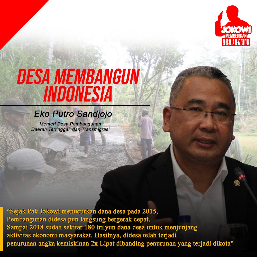 #JokowiMemberikanBukti 
DESA MEMBANGUN INDONESIA
<a href="/jokowi/">Joko Widodo</a> 
<a href="/EkoSandjojo/">Eko P. Sandjojo</a> 
<a href="/arjuna16sp/">ARJUNA 1208</a>