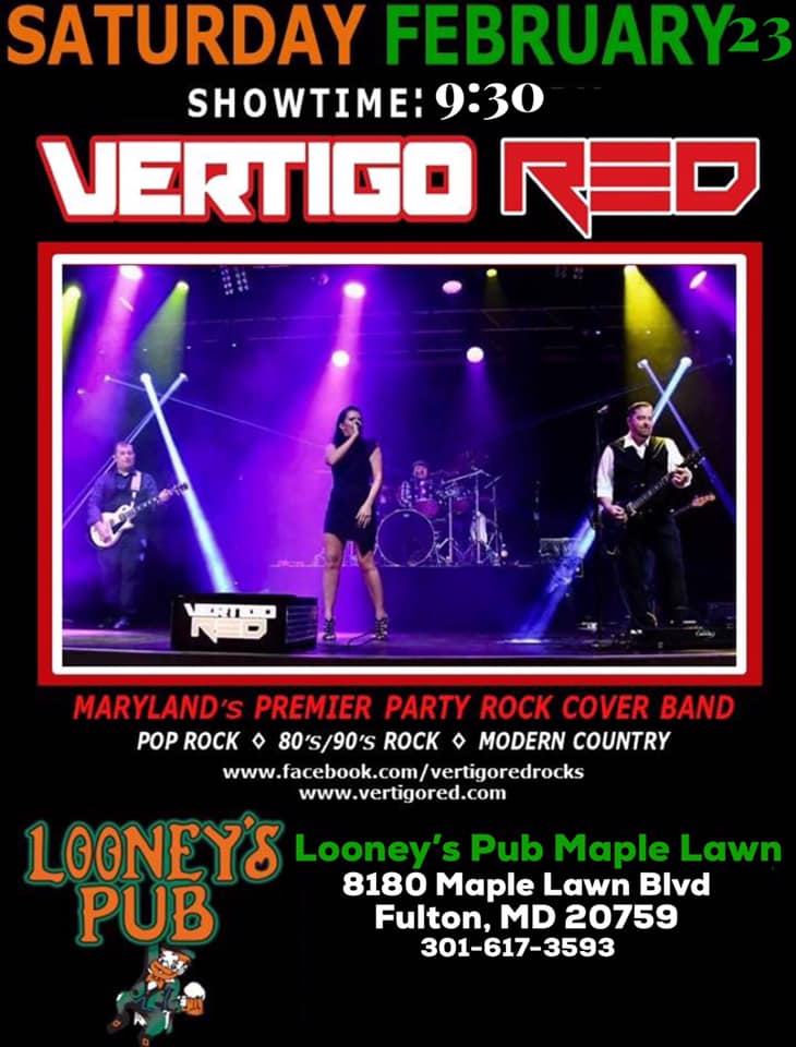 Join us this Saturday, February 23rd at <a href="/LooneysSouth/">Looney's South</a> (Maple Lawn) in Fulton, MD!  Showtime: 9:30 pm.