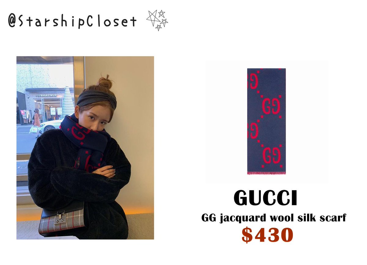 gg jacquard wool silk scarf