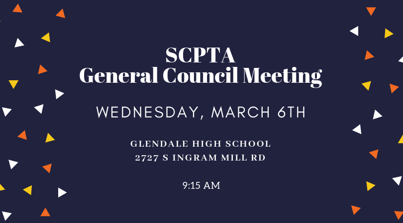 Join us for our March General Council Meeting.  We will be hosting a Q&amp;A forum for the candidates running for School Board in the April election. The candidates, Dr. Shurita Thomas-Tate; Dr. Charles Taylor; &amp; Dr. Alina Lehnert, have all agreed to attend.  Hope to see you there!