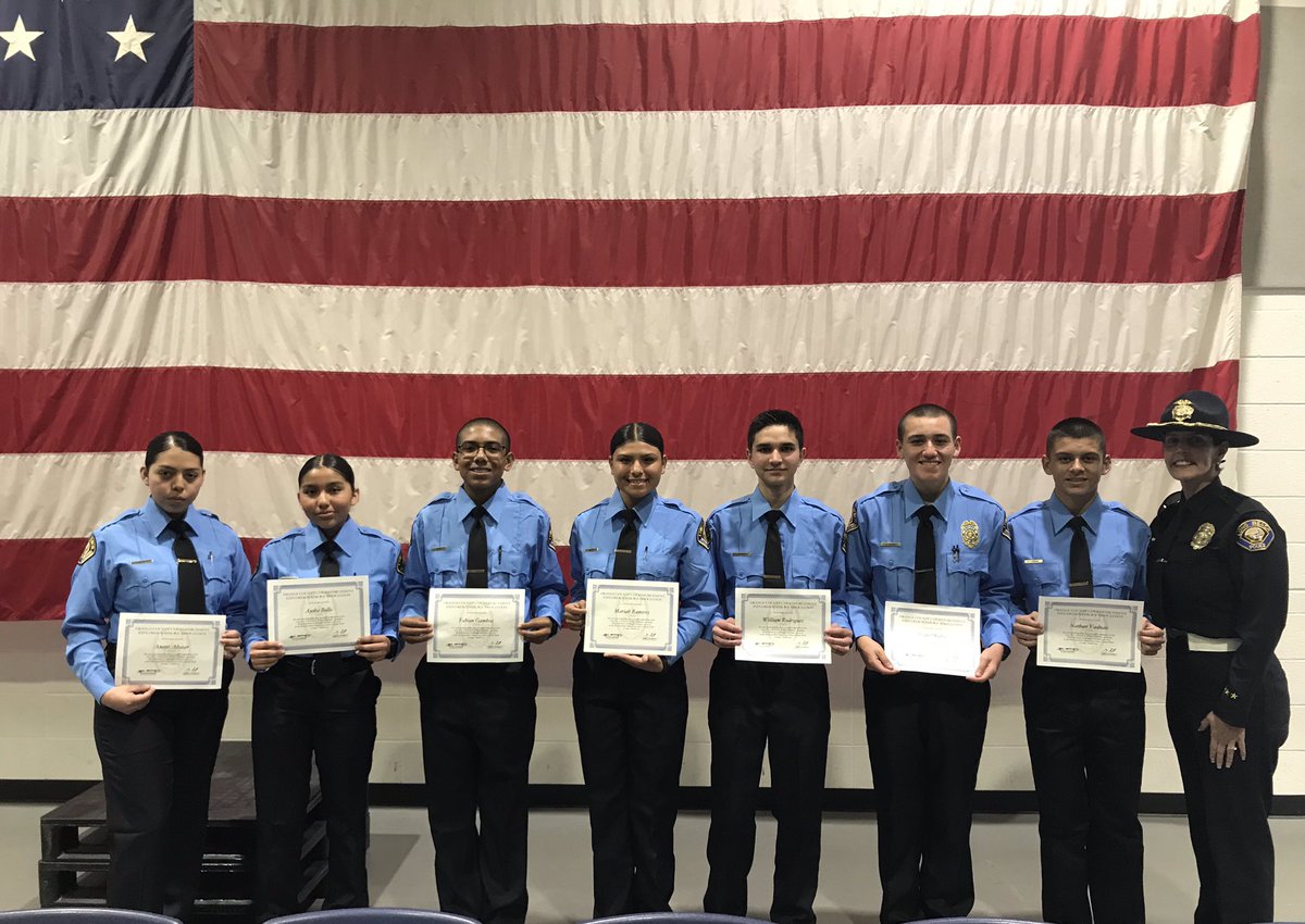 LBPD's tweet image. Congrats to our newest #LBPDExplorers who graduated from the @OCSD Explorer Academy today! L to R: Anette Alvear, Aysha Bello, Fabian Gamboa, Mariah Ramirez, William Rodriguez, Daniel Rubio, Nathan Vadnais, &amp;amp; Explorer Advisor Sondra Ledesma. #LBPDCares #futureleaders #JoinLBPD