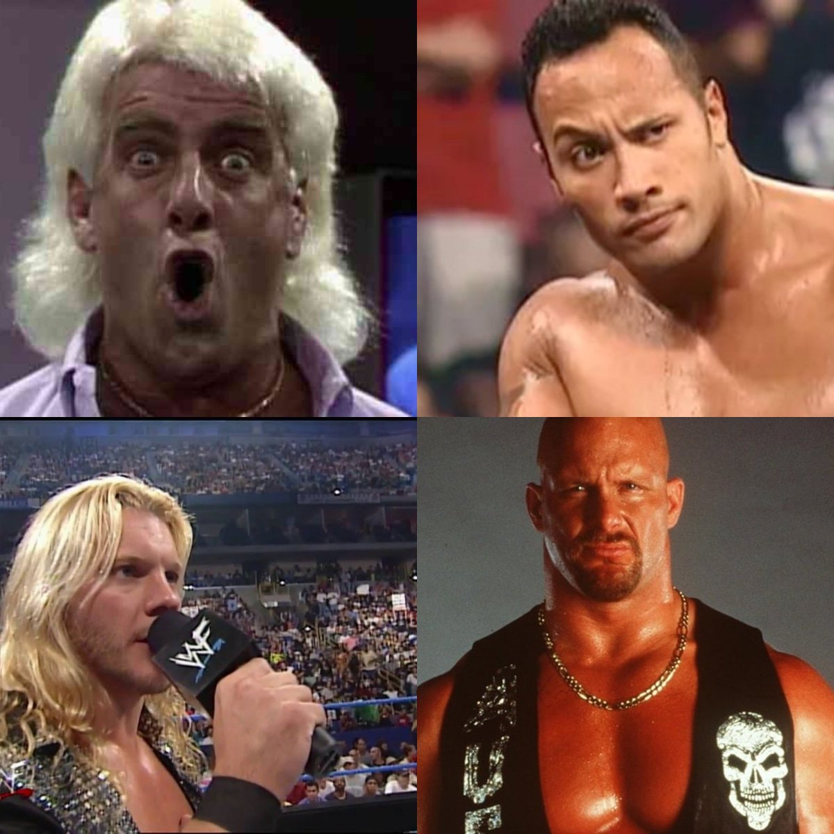 flashbackwes's tweet photo. Who's the best trash talker in pro wrestling history? Ric Flair, The Rock, Chris Jericho, "Stone Cold" Steve Austin, or someone else?π€
#ricflair #therock #chrisjericho #stonecoldsteveaustin #natureboy #thebrahmabull #y2j #bionicredneck #figurefour #rockbottom #peopleselbow #wwe https://t.co/ICmTzaw2RB