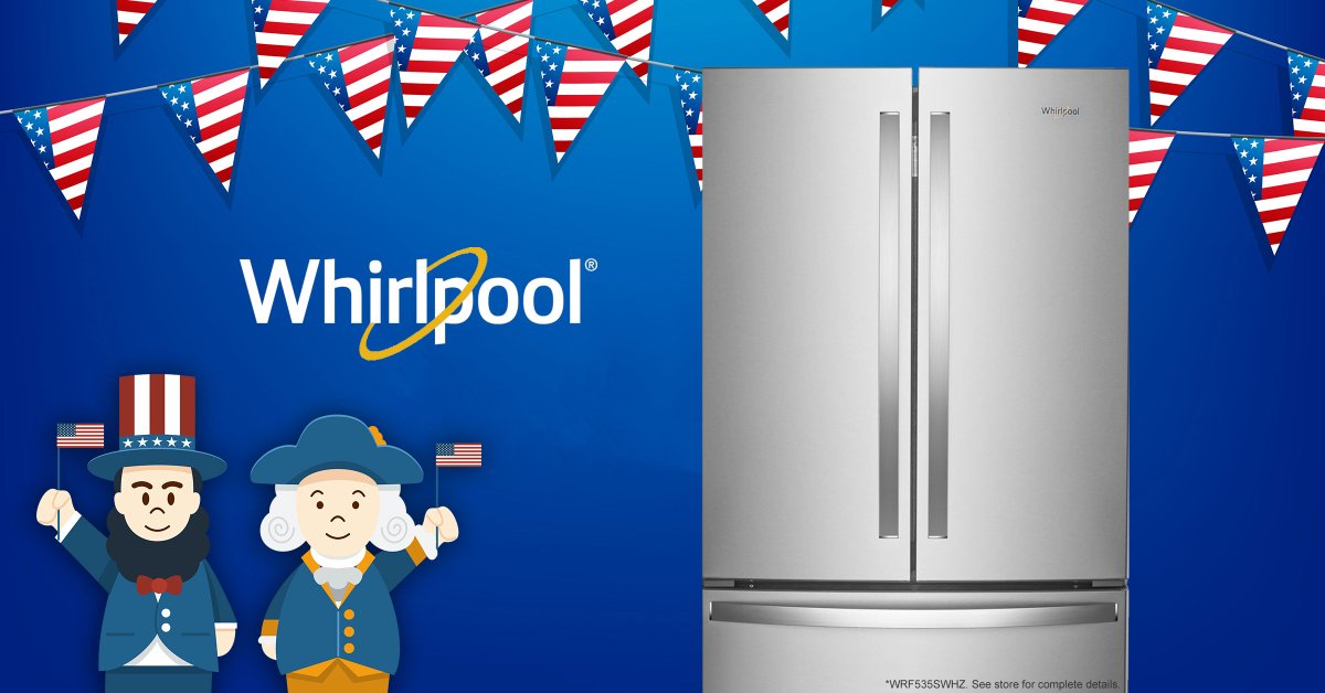 JarvisAppliance's tweet photo. 🇺🇸 Presidents' Day Savings 🇺🇸

SAVE $500 on this Whirlpool® Fingerprint-Resistant French Door Refrigerator — was $1,899 / NOW $1,399: https://t.co/Q6nJeqAICH https://t.co/xj49U8B35T