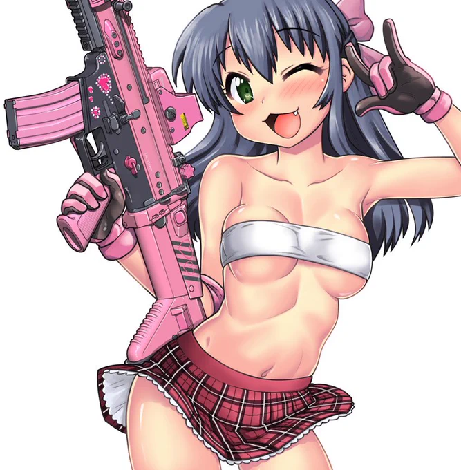 オリキャラさん。世紀末女子高生さんシリーズ生徒名簿その5、えるりん♪
使用銃はSCARA-L(ぴんく)🐷 