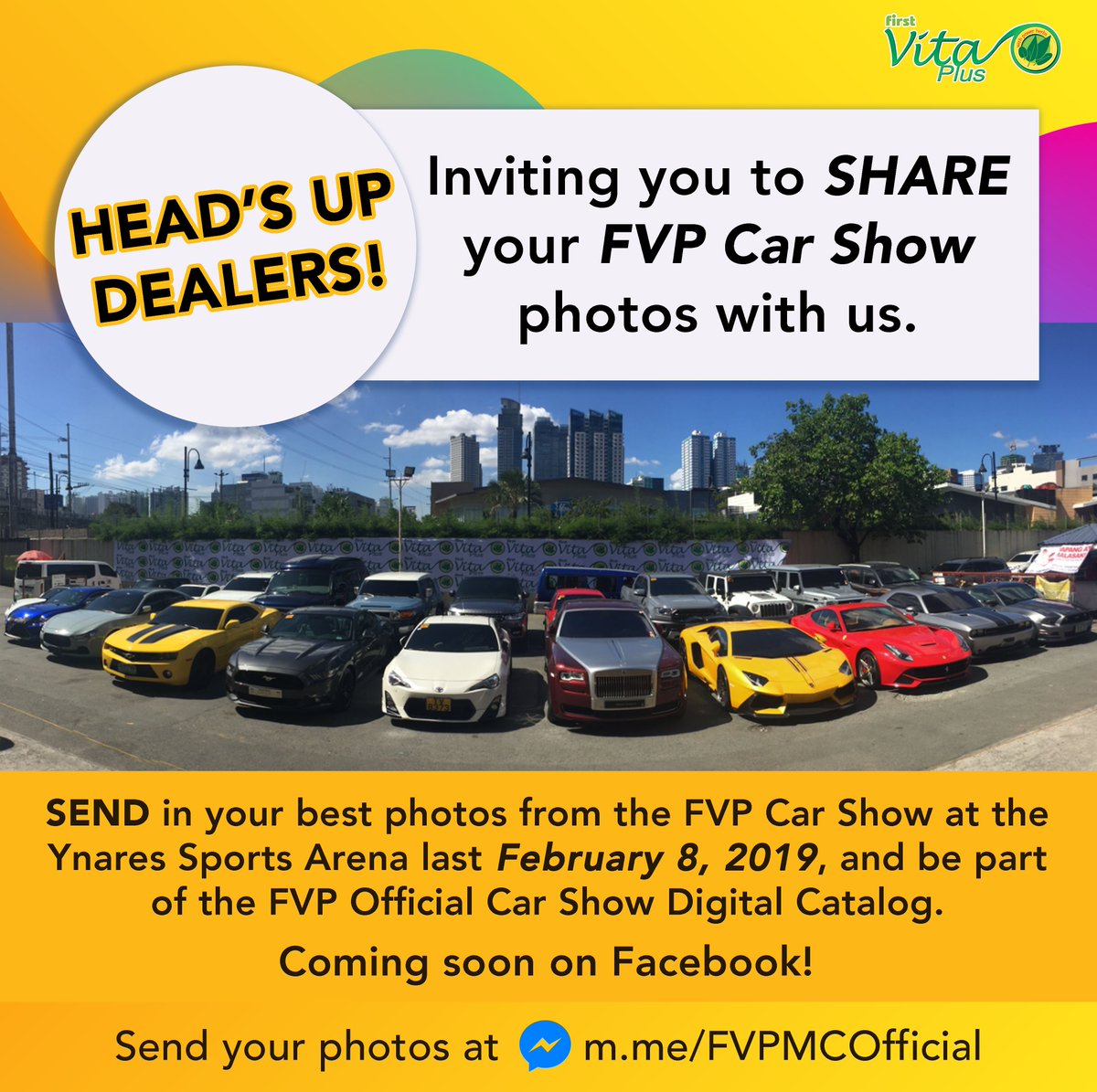 FVPPH's tweet photo. SHARE your FVP Car Show photos with us!

Send your photos via our Facebook Messenger https://t.co/MnOmfnLnVw https://t.co/pbv7NK4RPq