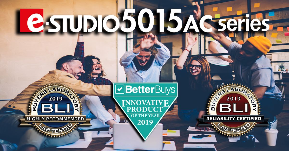 ToshibaAUS's tweet image. We are excited and very proud to announce that our e-STUDIO5015AC series has been awarded NOT 1, but 3 Buyer Laboratory awards for 2019!!  🏆 😁 #teamtoshiba buff.ly/2S8tNWd