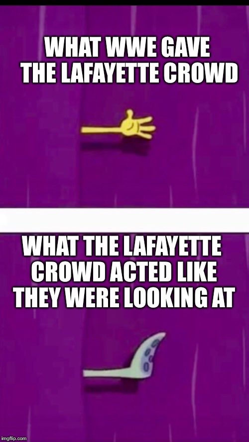 GarynRobinson's tweet photo. #WWERaw #WWELafayette #RAWLafayette #WorstCrowdEver #WWE #MondayNightRAW https://t.co/oFhwXQVFgt