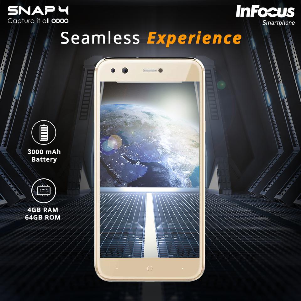 InFocus_IN's tweet image. #InFocusSmartphone
Get the ultimate operating experience on stunning #Snap4 with robust features such as 3000mAh battery, dual cameras, 4 GB RAM, 64 GB ROM.
Know more at: bit.ly/2wauSTb
