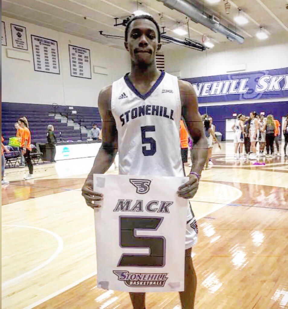 Josh Mack 6-0 PG, 2018. St. Maria Goretti HS. Stonehill College.
After a superb career at Goretti, Josh is thriving at Stonehill on &amp; off the court. He is getting major minutes &amp; some starts. 
Baltimore/DC/VA is very proud of Josh.

<a href="/iamjoshmackk/">JM</a> <a href="/GorettiBball/">Goretti Boys Hoops</a> @StonehillBball