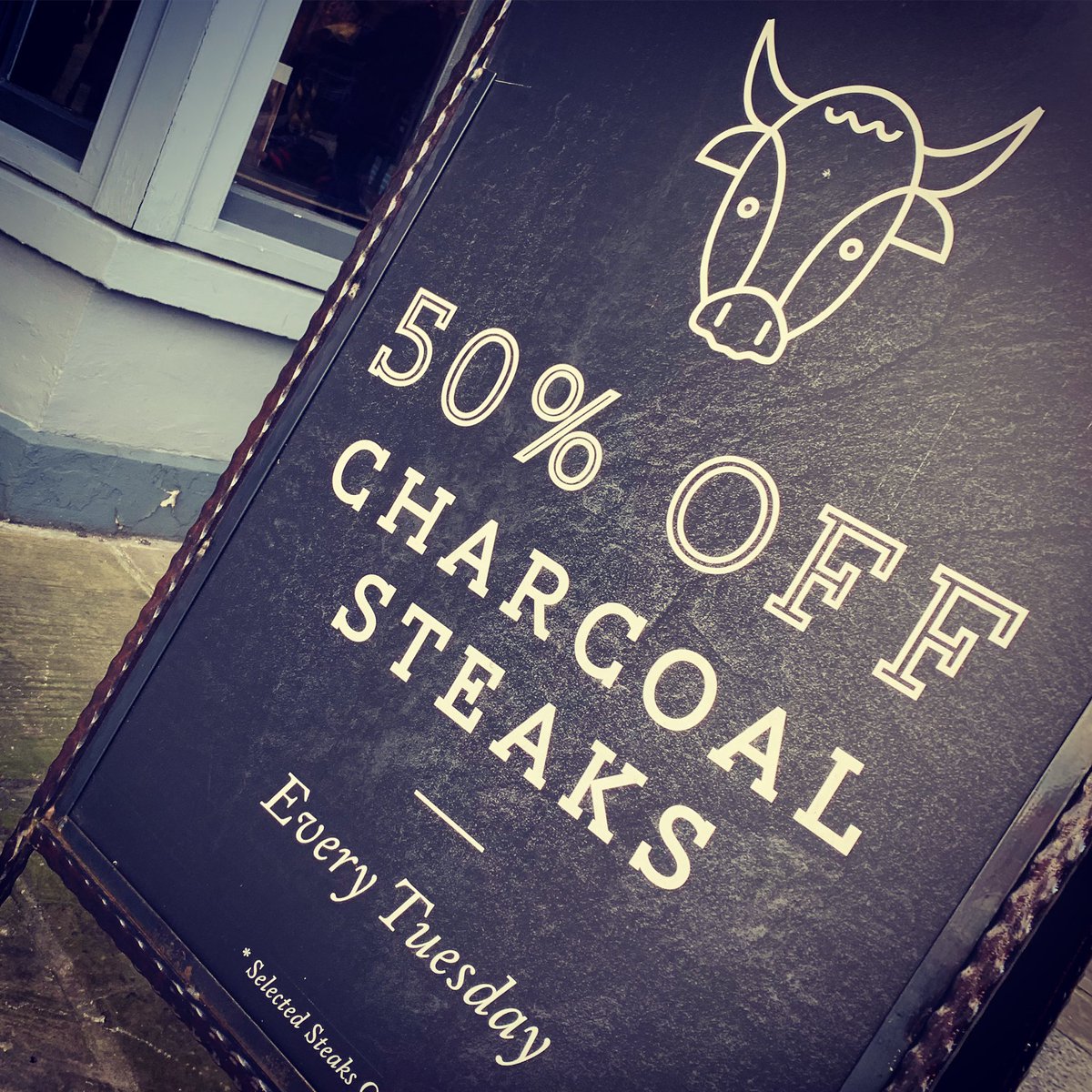 Who’s joining us for half priced steak today? Served from 12pm-10pm🥩