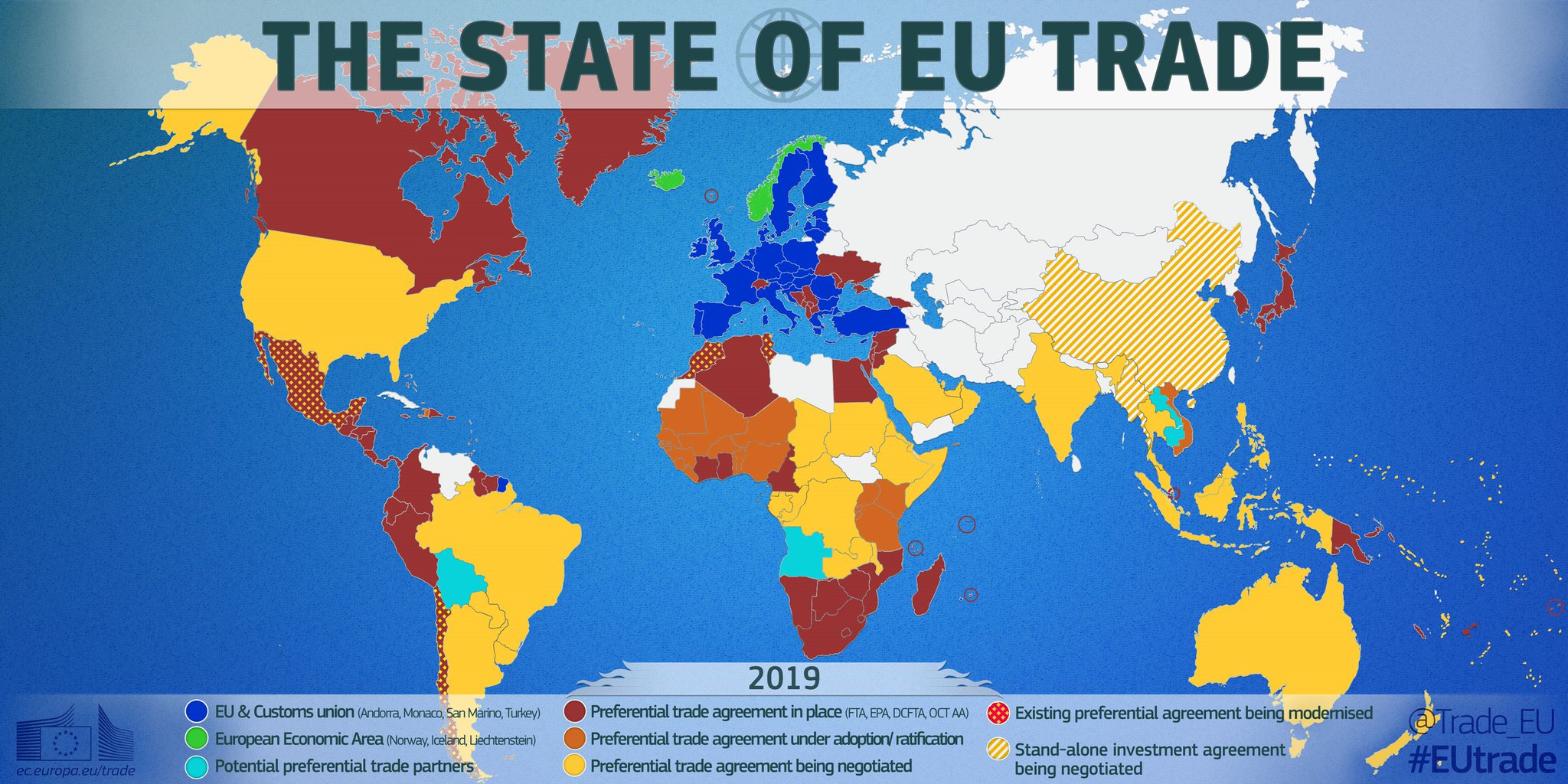 EU Trade ?? on Twitter: "??? This is the state of #EUtrade agreements  in 2019. See how we speak with a united voice to our trade partners around  the world. ℹ️? https://t.co/Z4Rhudhjh9…