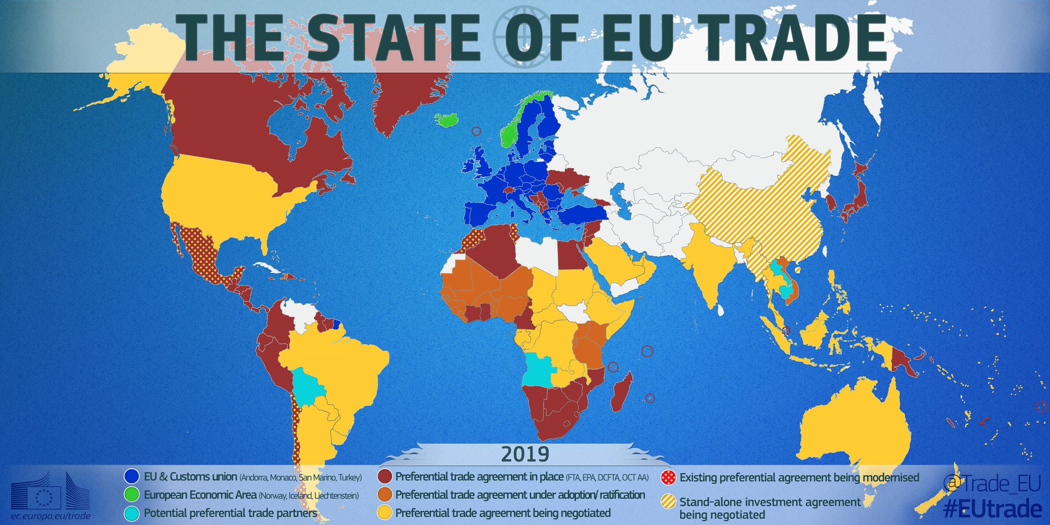 EU Trade ?? on Twitter: "??? This is the state of #EUtrade agreements in 2019. See how we speak with a united voice to our trade partners around the world. ℹ️? https://t.co/Z4Rhudhjh9…