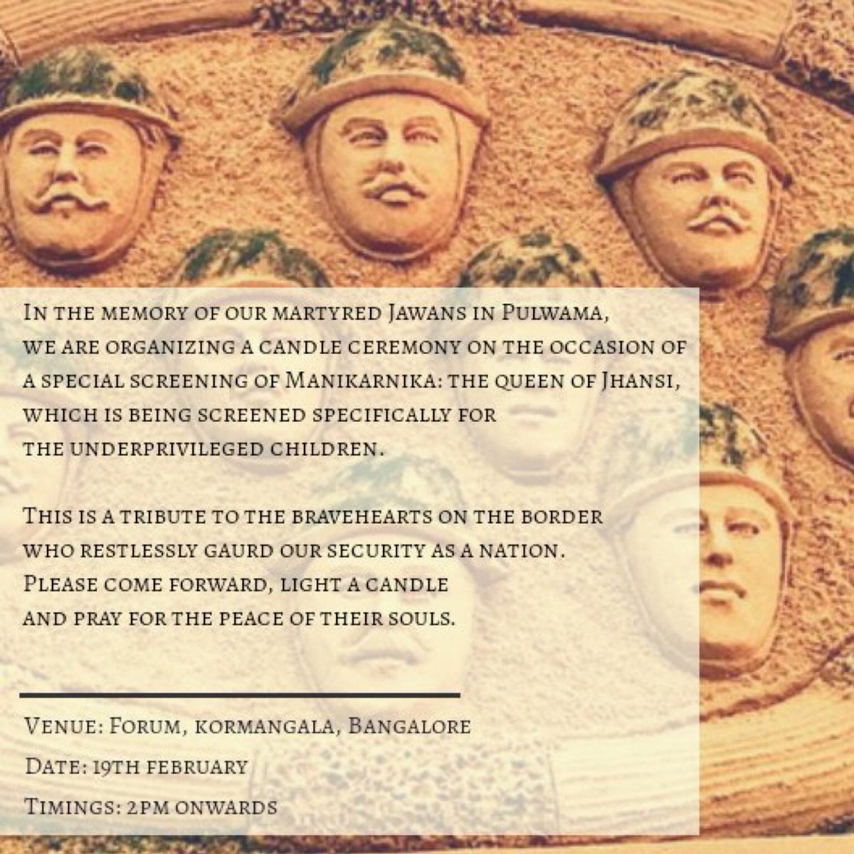 A small tribute from Kangana Fans #ManikarnikawithKids at a special screening. Thank you 🙏 #Pulwama @KanganaFanClub @anky1912 <a href="/KamalJain_TheKJ/">Kamal Jain</a>