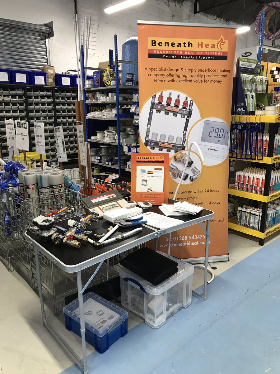 beneathheat3's tweet photo. All set up & ready with NBPS (North Bristol Plumbing Supplies) technical morning talking all things Beneath Heat, drop in for hot coffee & freshly made bacon rolls.
#plumbing #insulation #mlcp #ufh #pressfit #austroflex #underfloorheating #rems #beneathheat #heatpumps #lg https://t.co/61rfhkdLz5