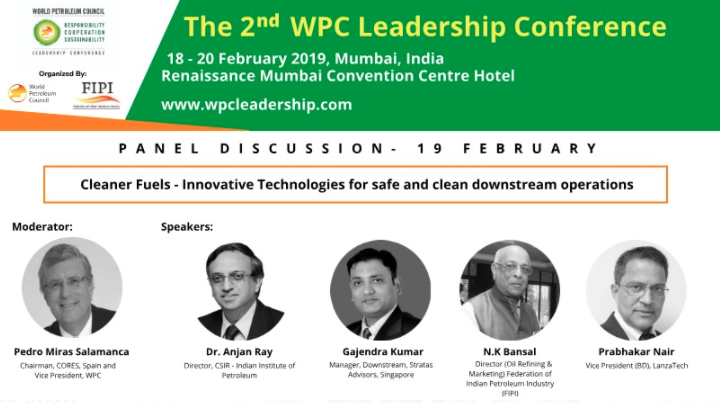 WPC_Leadership's tweet photo. Up next 14:00-15:30 today is a session on #Cleaner #Fuels Innovative Technologies for safe &amp; clean #downstream operations. Join the conversation &amp; hear speakers from @LanzaTech @StratasAdvisors @CSIR_IND @fipiind  and CORES! Register onsite now. @worldpetroleum @ongc @IndianOilcl https://t.co/8KVSKMLMtd