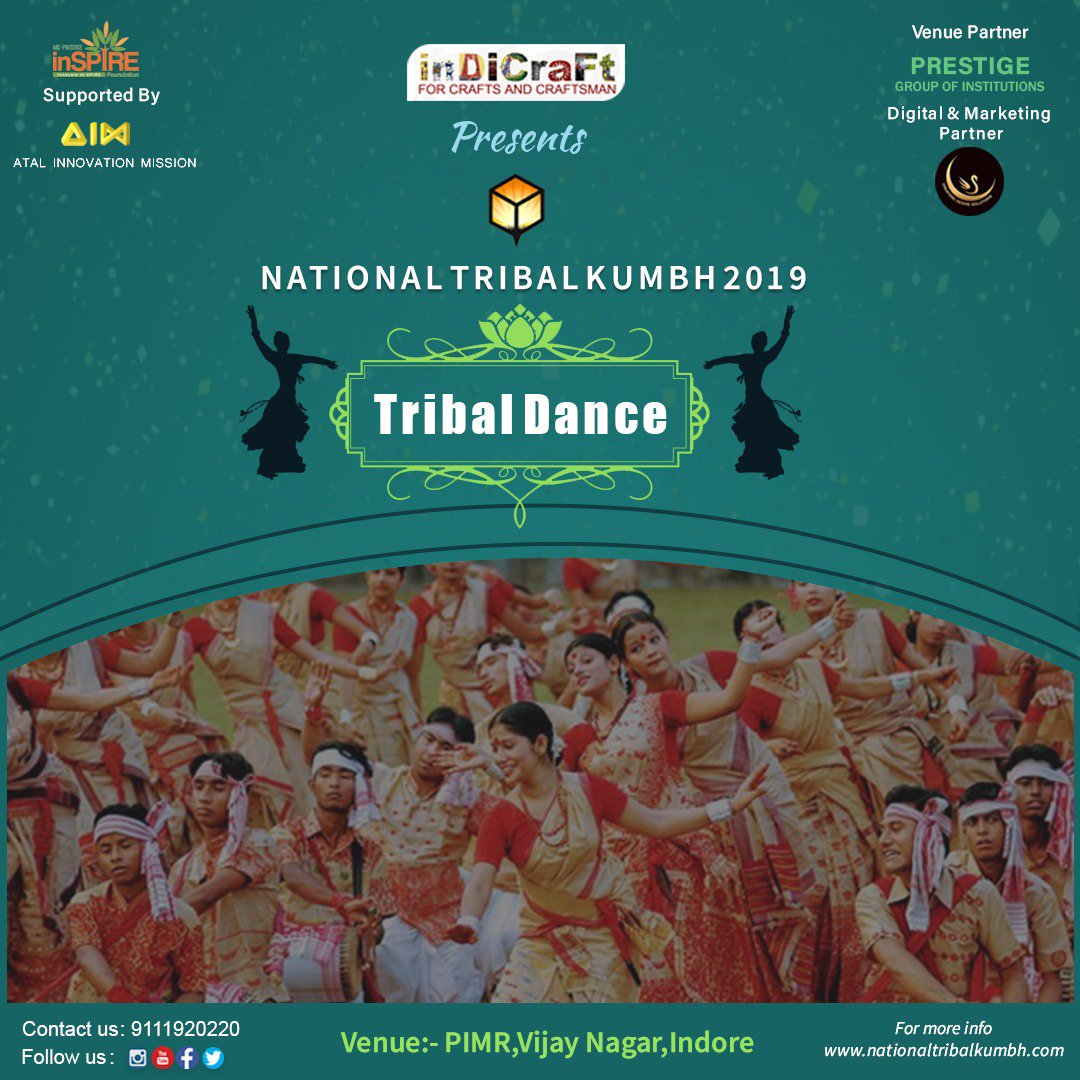 TribalKumbh's tweet photo. Indicraft presents India’s first: 🇮🇳National Tribal Kumbh 2019🇮🇳. Get to see the essence of the tribal dance and see the beauty of it . Get urself registered at: https://t.co/GZP6EksTYl. #nationaltribalkumbh2019 #pimr #ecosystem #tribaldance #ntk https://t.co/TQMXPOUZfn