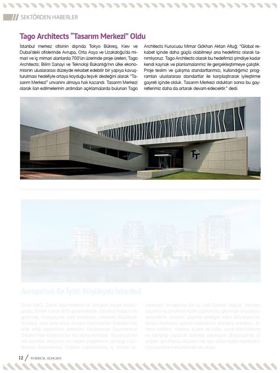 TAGOArchitects's tweet photo. @TAGOArchitects Surreal dergisinde...

#TagoArchitects #TagoMimarlik #tasarimmerkezi #architecture #design #mimarlik #tasarim https://t.co/4jVdblvjvG