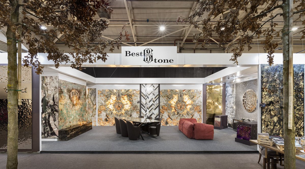 PlusobjectO's tweet image. Our stand at the exhiition @InteriorMebel in Kiev.  Thanks to our friends Best Stone for the cooperation😊
