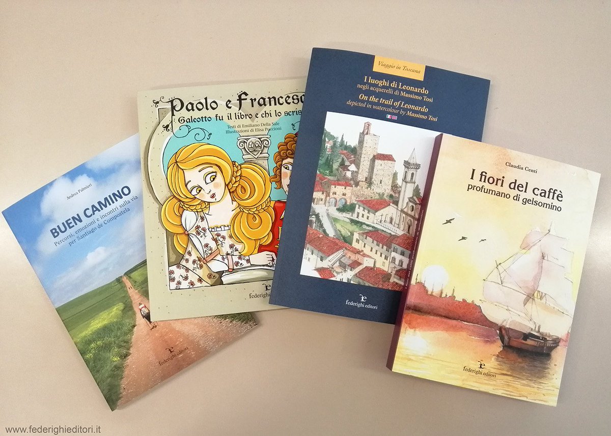 Novità! "Buen Camino" di Andrea Palmieri, "I luoghi di Leonardo", di Massimo Tosi, "I fiori del caffè profumano di gelsomino"di Claudia Centi, "Paolo e Francesca - Galeotto fu il libro e chi  lo scrisse" di Emiliano Della Sale (illustrazioni di Elisa Puccioni).