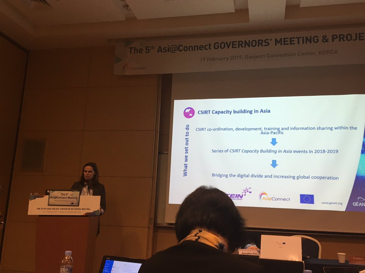 helga_spitaler's tweet photo. @jurkynaite @GEANTnews reporting on #CSIRT capacity building in Asia. Fantastic results, but what excited me the most: #womenpower in #cybersecurity is on the rise, demonstrated in today’s training workshop at #APAN47 with 7 out of 19 trainees being women!#WomenInSTEM https://t.co/MFCLVLEHHD