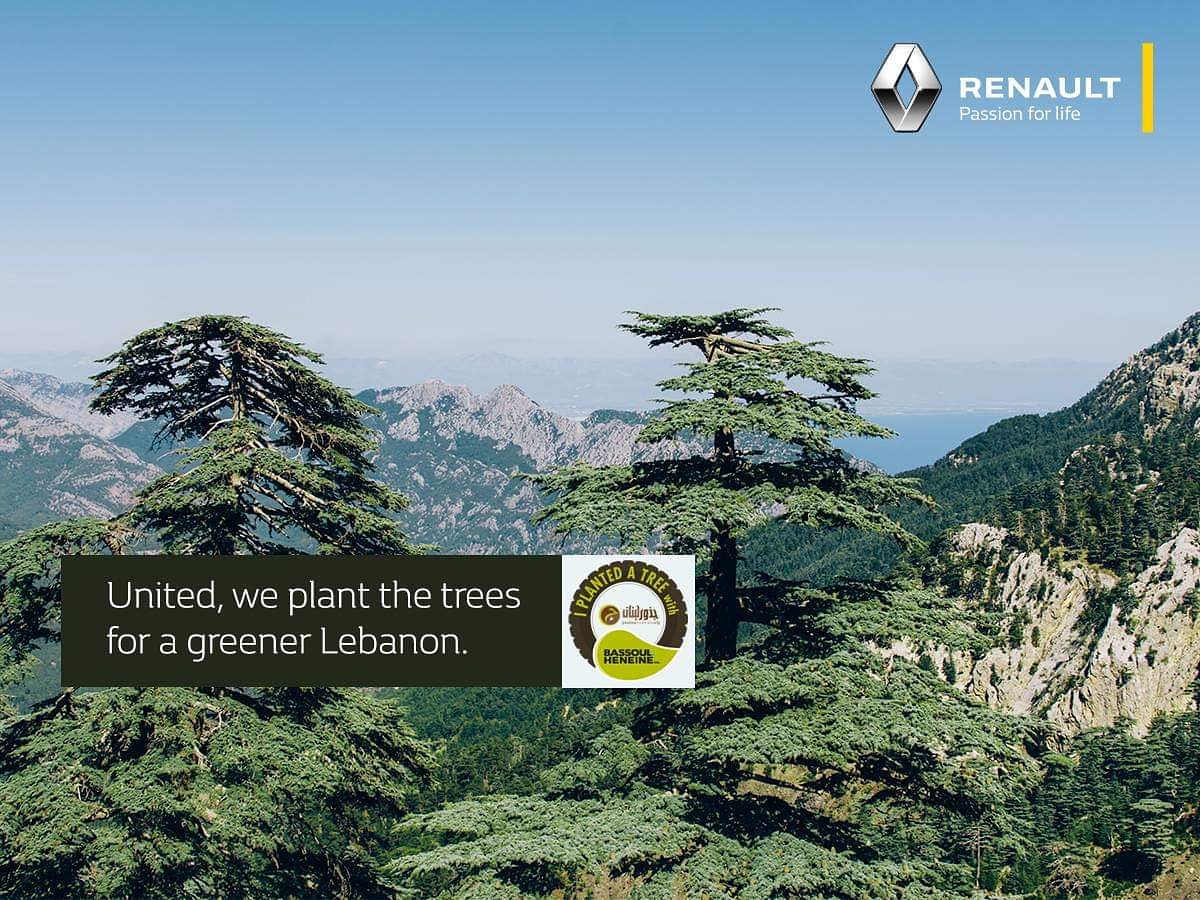 Renault_Lebanon's tweet photo. Mother nature is calling upon us🌳 In collaboration with @jouzourloubnan , a cedar will be planted for EVERY car or motorbike sold at Bassoul Heneine.
Learn more by calling us on 01684684 or 01360779.

#RenaultLebanon #Renault #Lebanon https://t.co/vWldjUycDk