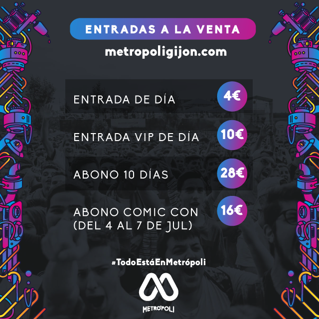 Ya están disponibles las entradas y abonos para #Metrópoli2019 🔥 

 👉 Consigue tus entradas en metropoligijon.com/entradas

#TodoEstáEnMetrópoli