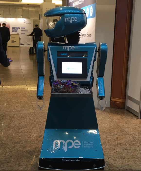 @Judopay at Day 1 MPE Berlin 2019. Looking forward to hearing what is coming up in the market. LOVED the Robot welcome! #mobilepayments #ilovempe #mpecosystem