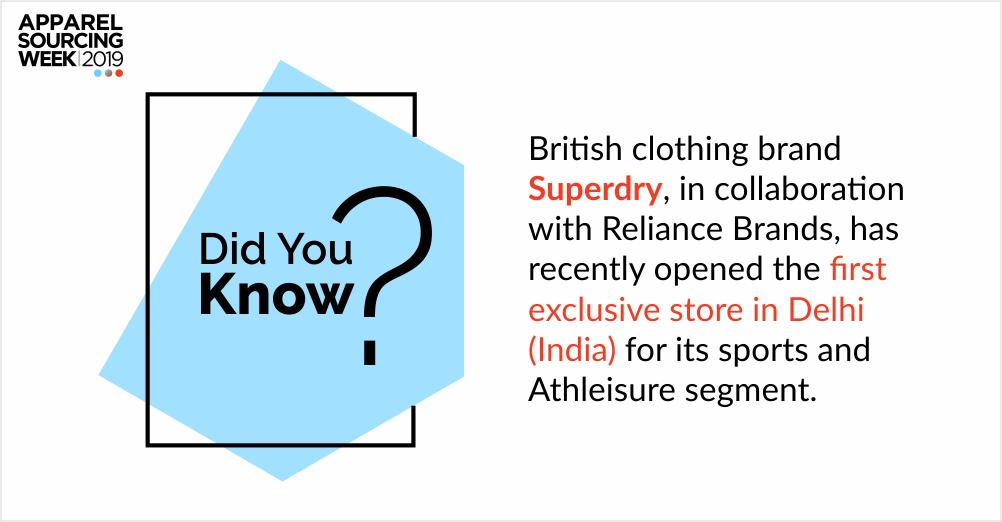 @Superdry to launch Super Sport stores in Mumbai and Bengaluru after Delhi in the next six months.
Order your Visitor Entry Pass Here:  bit.ly/2Da62Yq

#Apparelsourcingweek2019 #Apparelsourcingweek #ASW2019 #didyouknow #clothingbrand #reliancebrand