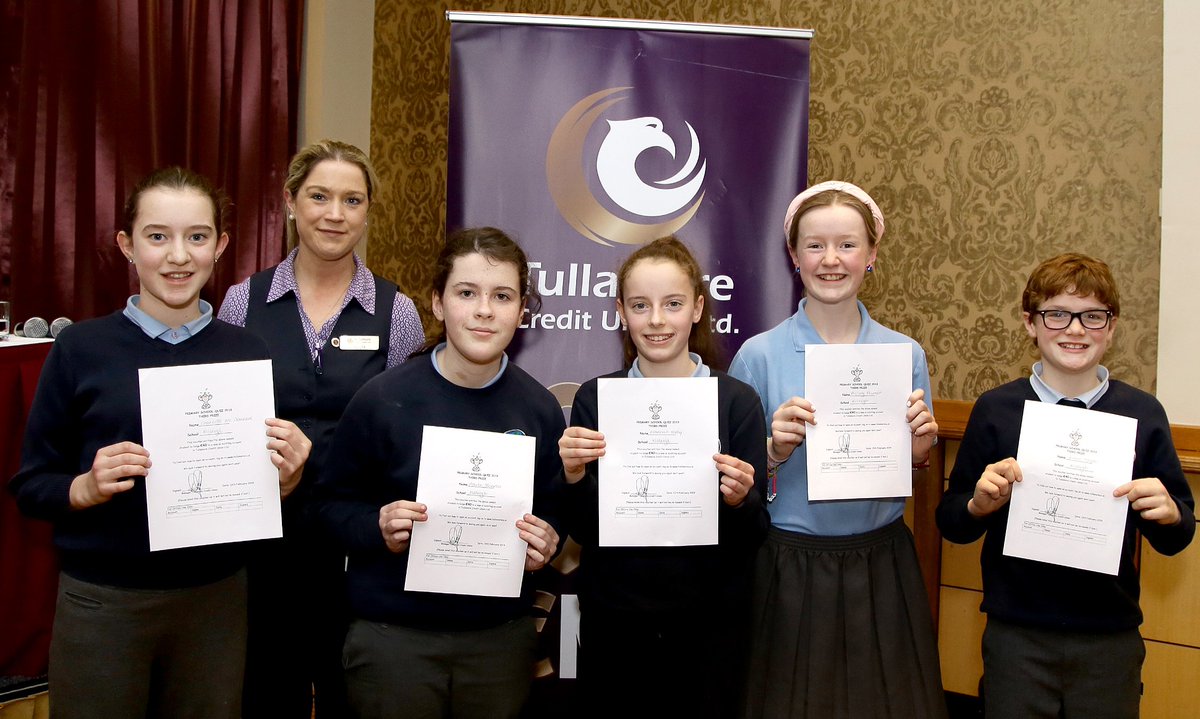 visitoffaly's tweet photo. Credit Union Schools Quiz
Yet another successful event this year which included an Offaly Tourism round.
Attached are pictures of the Junior &amp; Senior participants. Well done to all involved. 
#visitoffaly #creditunion #schoolsquiz #offalyfinals https://t.co/9IOBDRKq2Q