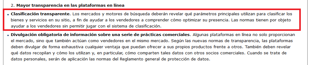 natzir9's tweet photo. ATENCIÓN: La UE obligará a que sitios que ordenan resultados (como Amazon, Booking, tiendas de APPs...) a desvelar cuáles son los principales factores que utilizan para clasificarlos. https://t.co/YhvAq4y4eD https://t.co/DbU5n3ILsr