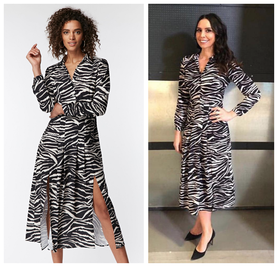 And again - <a href="/clbleakley/">Christine Lampard</a> #spotted in striking zebra print dress today on <a href="/lorraine/">Lorraine</a> 🦓 Details here spotted.tv/spots/christin…