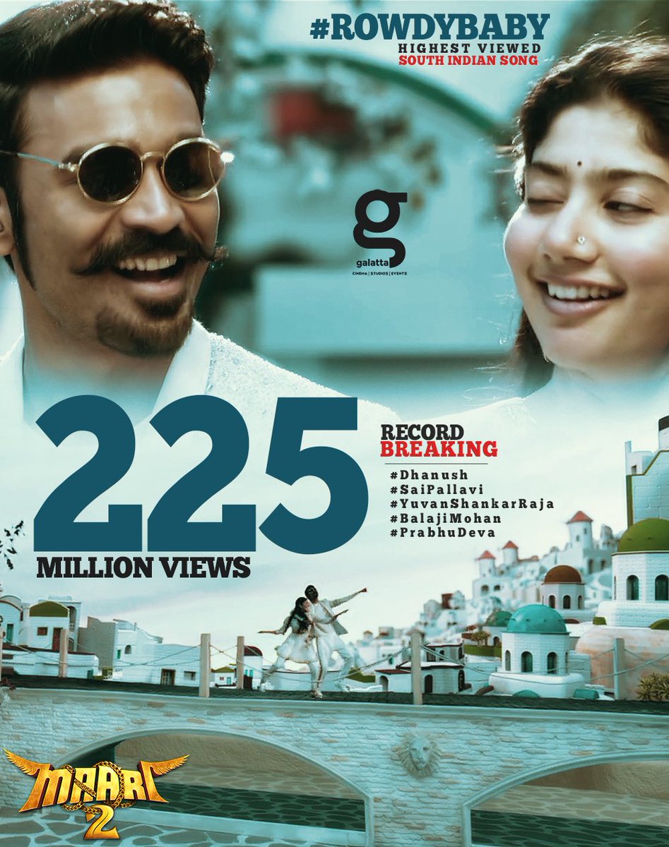 #RowdyBabyHits225MViews
#RowdyBaby Highest Viewed South Indian Video Song on YouTube :)
▶️ https://youtu.be/x6Q7c9RyMzk
@dhanushkraja @Sai_Pallavi92 @thisisysr @PDdancing @AlwaysJani @directormbalaji @vinod_offl @divomovies #Maari2