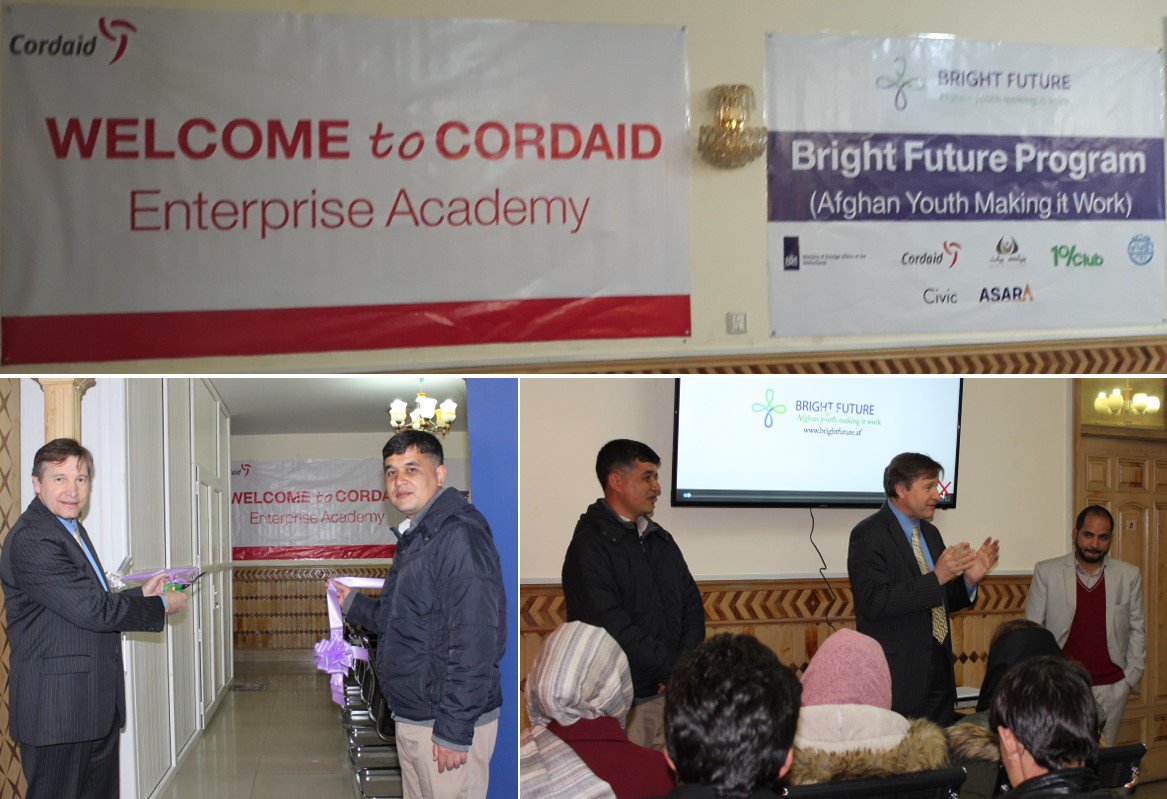 CordaidAF's tweet photo. Cordaid opened its new Enterprise Academy in Kabul today. Hosted a  Meet-Up for Startups supported by “A Bright Future Programme” with its  partners. A Prog. funded by the Dutch MFA https://t.co/MWcugafCSc @Cordaid #PrivateSectorDevelopment #Youth #ReduceMigration @JaapVanHierden https://t.co/X483nYbsd9