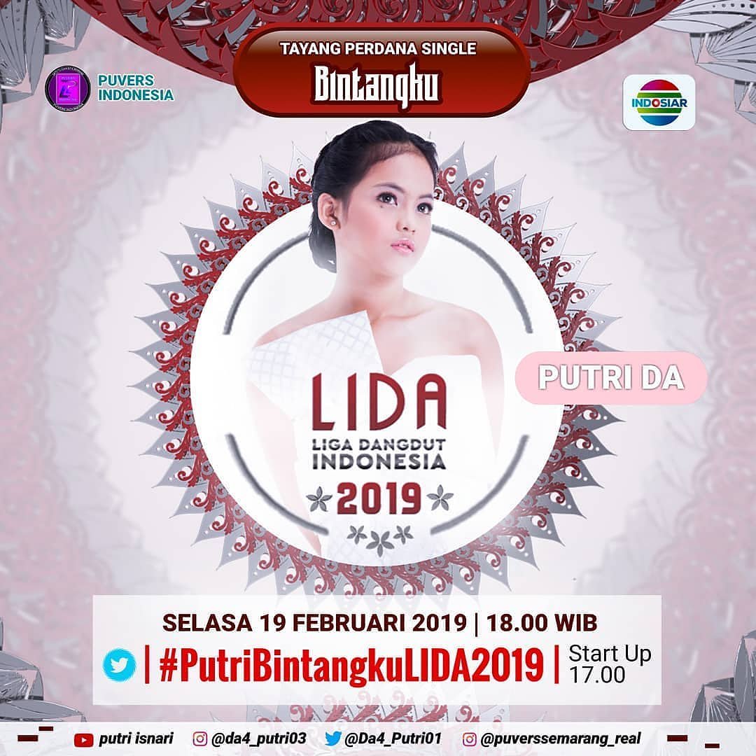 Mana nii kk2 Puvers indonesia yg siap ngetuweet SINGLE BINTANGKU
TAYANG PERDANA DI @IndosiarID 
<a href="/Da4_Putri01/">Putri Isnari DA4</a> 
<a href="/streament_jkt/">stream entertainment</a> 
<a href="/3dent_id/">3D Entertainment</a> 
<a href="/ViviNovita03/">Ex03</a> 
<a href="/BundaRahayu6/">Bunda Rahayu</a> 
<a href="/Yiinn121/">Yiinn Puvers</a> 
<a href="/Saidah24471142/">Saidah puvers jatim</a> 
<a href="/Puvers_kepri/">Puvers_Tanjungpinang_Real</a> 
#PutriBintangkuLIDA2019