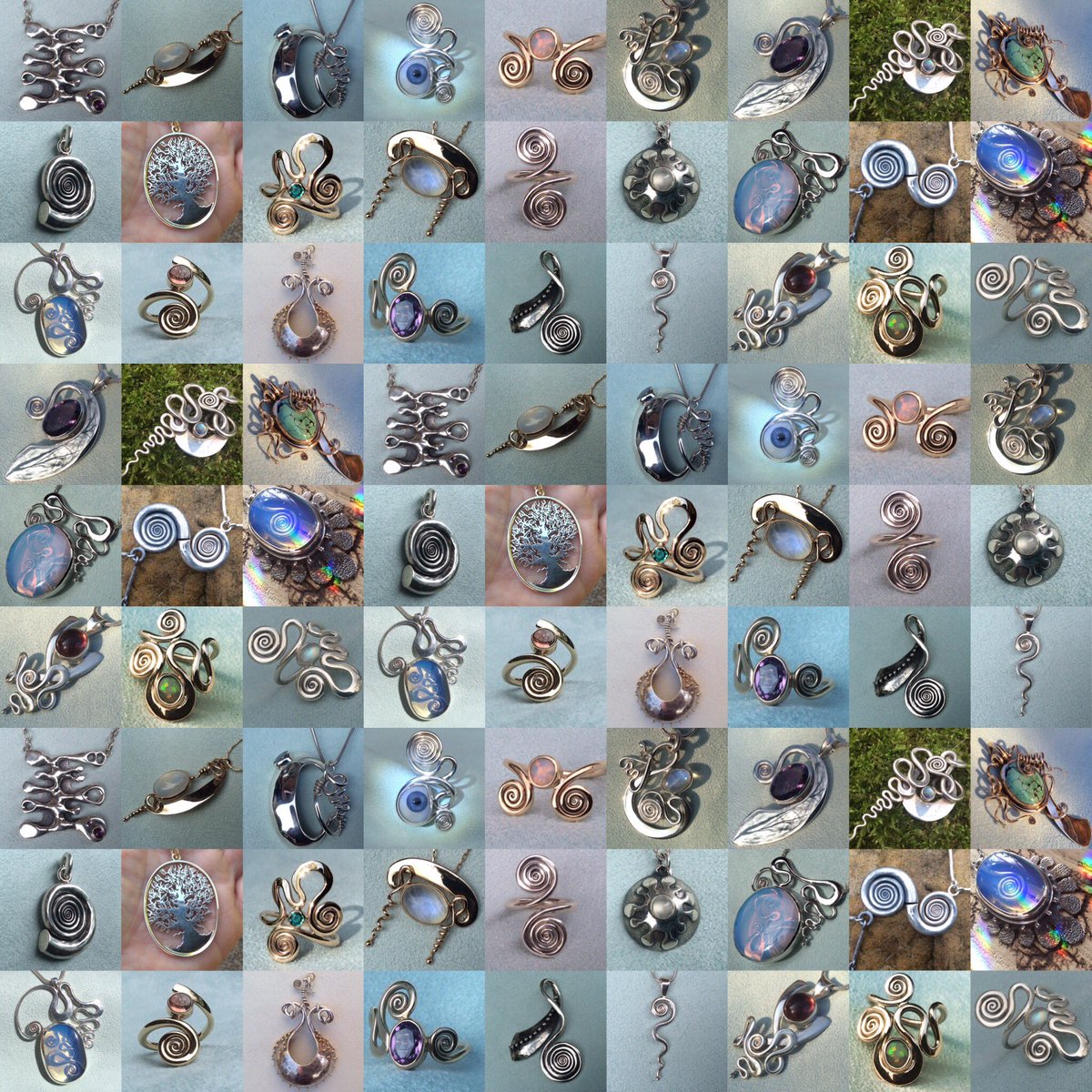 ChristinasWork's tweet photo. If my #jewellery was a box of chocolates it's would look something like this. Which one would you choose? #gold #silver #opal #amethyst #moonstone #amber #emerald #opalite #tourmaline #spiral #eyeball #tree #pendant #ring #necklace #turquoise #jewelry #ruby https://t.co/dwuiHOnERT