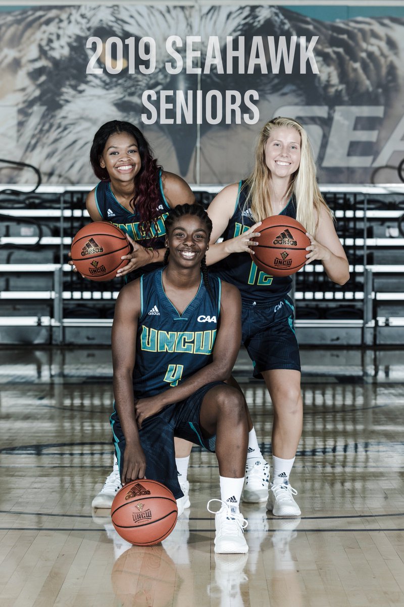 uncwwbb's tweet photo. It's senior day this weekend for three of our lady Seahawks! @shritaparker05 @JuliaBuehler and Ashli Jeune will be defending their home court one last time this weekend against the Delaware Blue Hens! Keep an eye out as we highlight our seniors this week!! #tealcollar #hawkyeah https://t.co/Usp8Pl0UWk