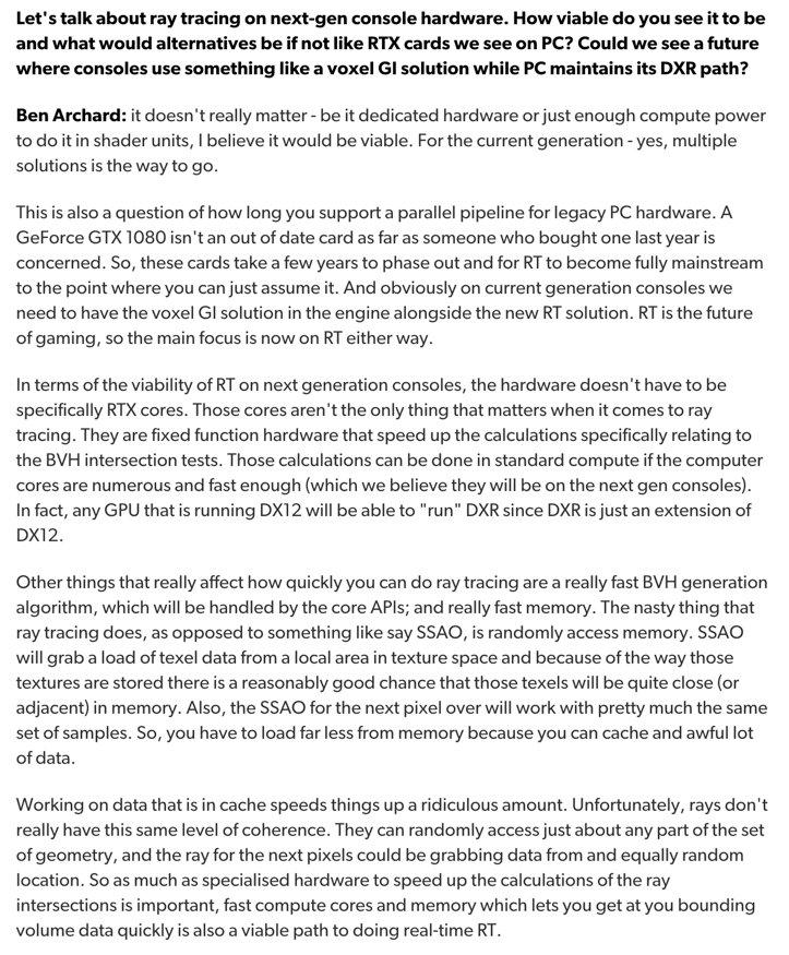HeyMrZweistein's tweet photo. #NextGen #Consoles Metro Dev believes next gen consoles are able to support #raytracing by hardware without the need to have extra fixed functions hardware! #Lockhardt #Anaconda #PS5 #Scarlett 
Source: https://t.co/Xgih1xETgn https://t.co/2WITo1EIE5