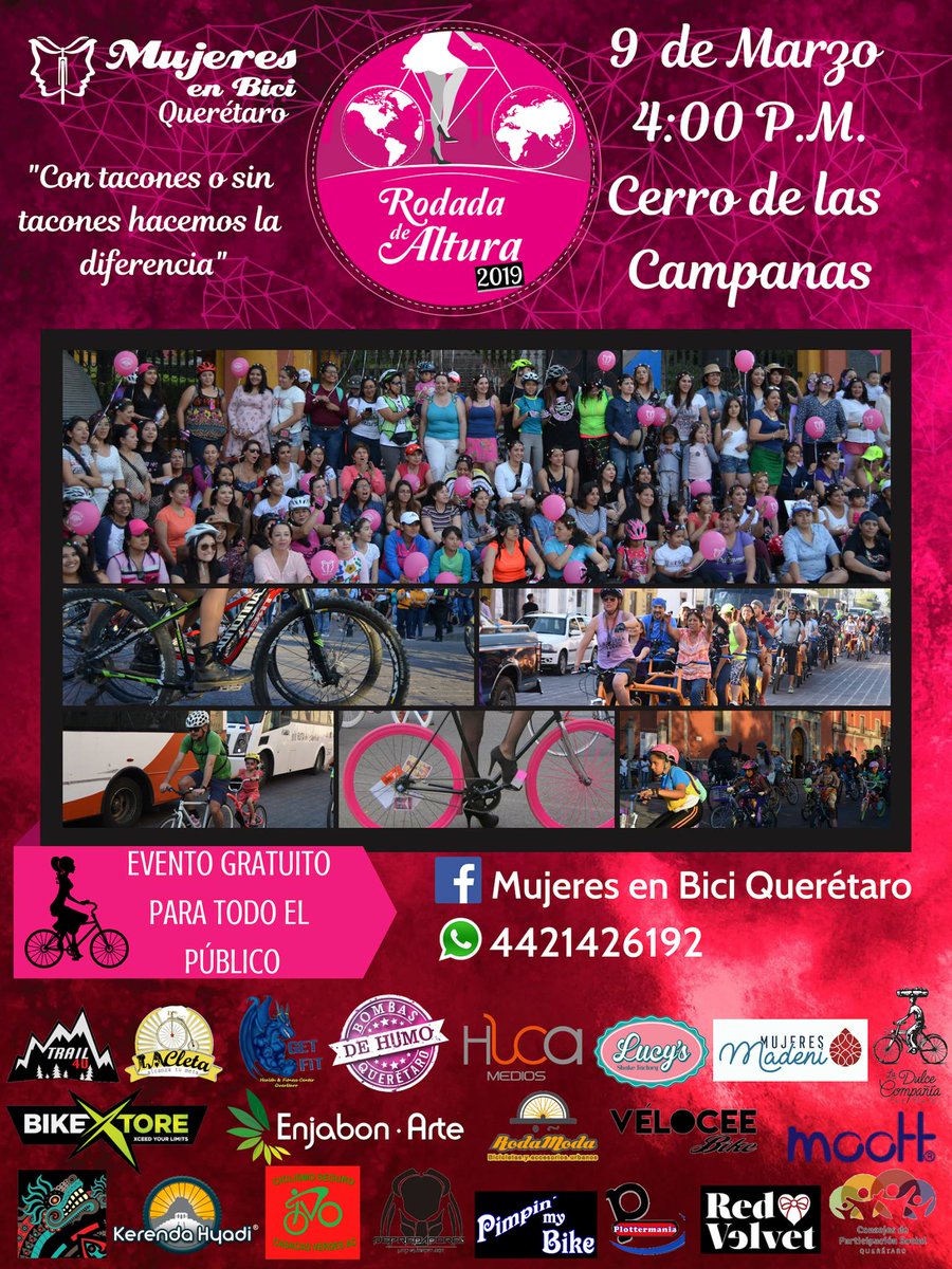 Pimpin´ my Bike (@pimpbikemx) on Twitter photo Para nuestras amigas pimps de Querétaro, ya se acerca la Rodada de Altura!
Síganos y estén atentas del evento, mas adelante les pasaremos la dinámica para el evento para ganar con nosotros 🚵♀️
<a href="/MujeresenbiciQ/">Mujeres en bici</a>
#rodadadealtura #queretaro
Evento: 👇
facebook.com/events/2192816… Para nuestras amigas pimps de Querétaro, ya se acerca la Rodada de Altura!
Síganos y estén atentas del evento, mas adelante les pasaremos la dinámica para el evento para ganar con nosotros 🚵♀️
<a href="/MujeresenbiciQ/">Mujeres en bici</a>
#rodadadealtura #queretaro
Evento: 👇
facebook.com/events/2192816…