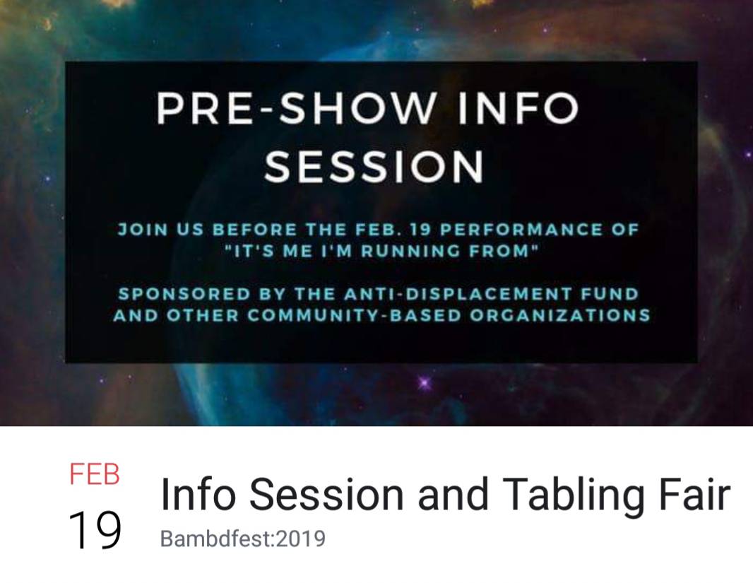 bambdfest's tweet photo. Today @Oakstop  5:30pm Info session to learn about Anti-Displacement Fund and Progress of Black Arts Movement Business District. 
@ 7 experience Alice Aida Ayers ome woman show " It's me I'm Running from". https://t.co/jBD2zaEykv