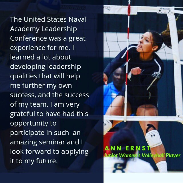 Junior 🏐 player Ann Ernst reflected on her time at the 2019 United States Naval Academy Leadership Conference! #HoundsLeadingThePack #LeadersOfToday #ChangeAgents